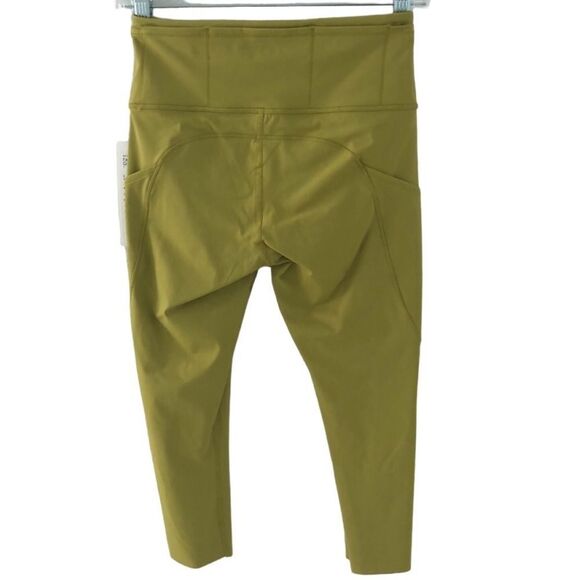 Lululemon Fast and Free Crop II 19" Nulux Golden Lime - Picture 11 of 14